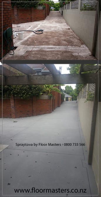 Spraycova Driveway resurfacing b4 and after