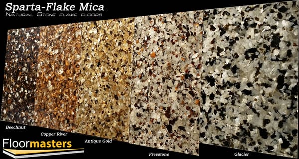 Mica Flake flooring system samples