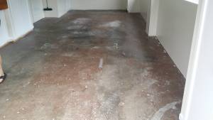 Garage floor before quartz finish applied